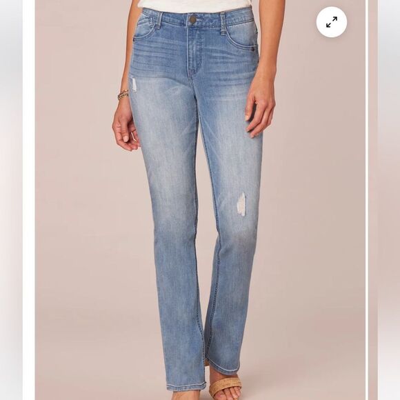 Democracy "Ab"solution High Rise Itty Bitty Boot Cut Light Blue Jeans Size16 Nwt